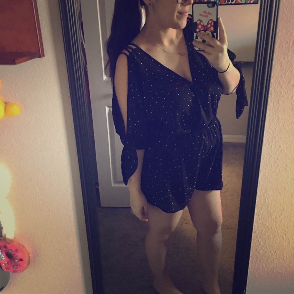 Minnie Mouse “rock the dots” romper